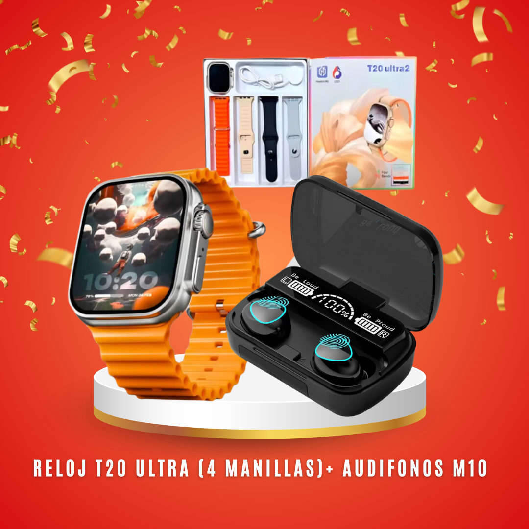 SMART WATCH T20 ULTRA + AUDIFONOS M10